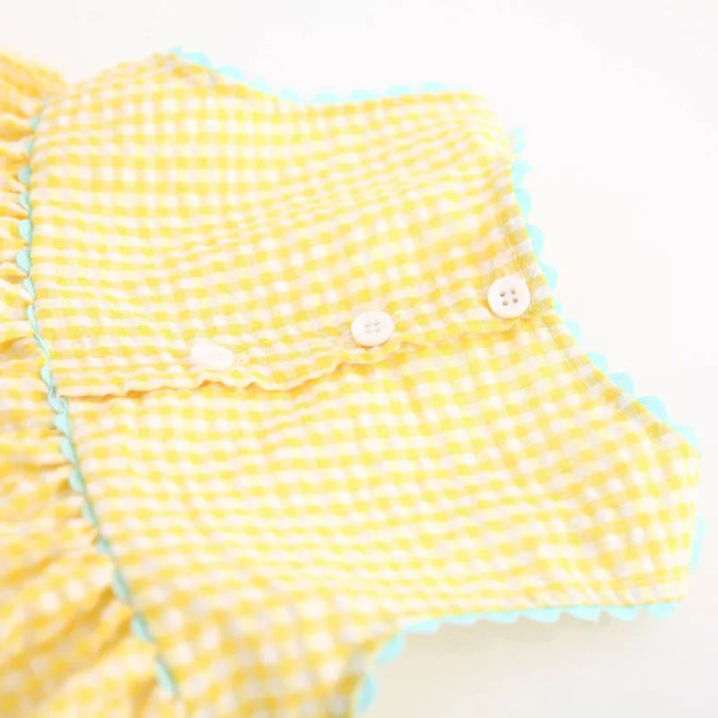 2026 Summer Toddler Baby Girls Tank Top Dresses 1-6Y Kid's Cartoon Ducklings Vest Dress Embroidered Floral Plaid Girls Outwear