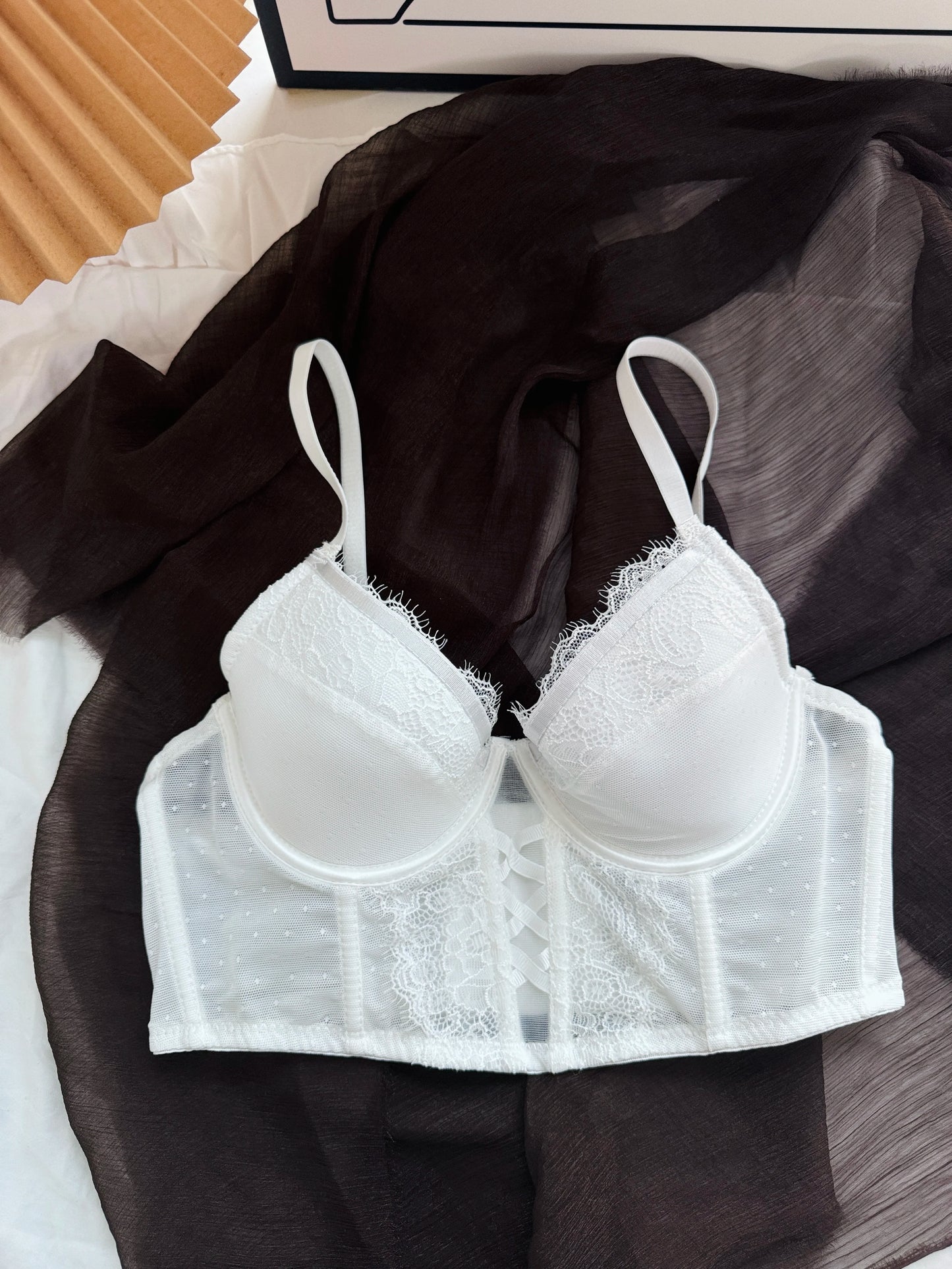 Luxury Fishbone Lace Bra Set for Small Chest | Anti-Sag Soft Underwire Push Up | Tuck Side Fat Enhancer | Sexy Tushy G & Panty