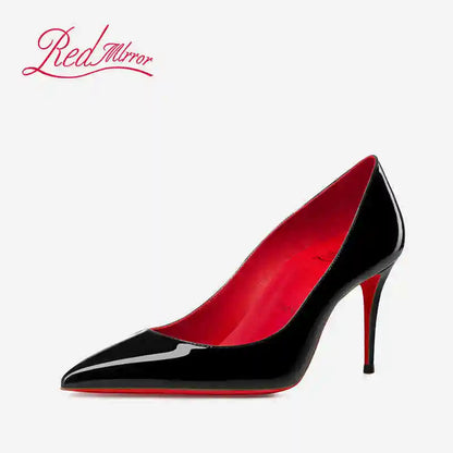 Women Heels Naked Color Women's Elegant High Heel Luxury Black Shoes Woman 2026 Red Shiny Bottoms Pointed Toe Party Ladies Women