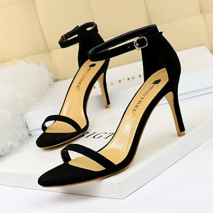 Brand Quality Shoes Women Sandals Silk Sexy High Heels 11CM Ladies Stiletto Wedding Party Office Summer Sandalias Mujer WSH4132
