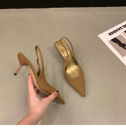 2024 Fashionable Pointed Toe Stiletto Heel Shallow Mouth New Sandals Summer Sexy Elegant Casual Stiletto Women's Shoes NO:M05