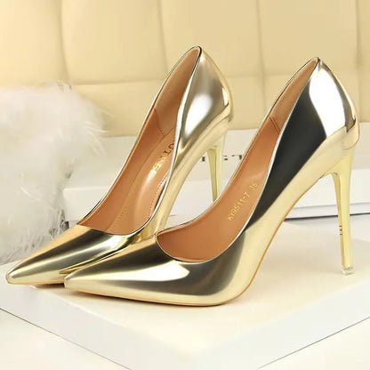 BIGTREE Shoes Classic Pumps Patent Leather Women Pumps Fashion Women Wedding Shoes High Heels Stiletto 10.5 cm 7.5 cm Lady Shoes
