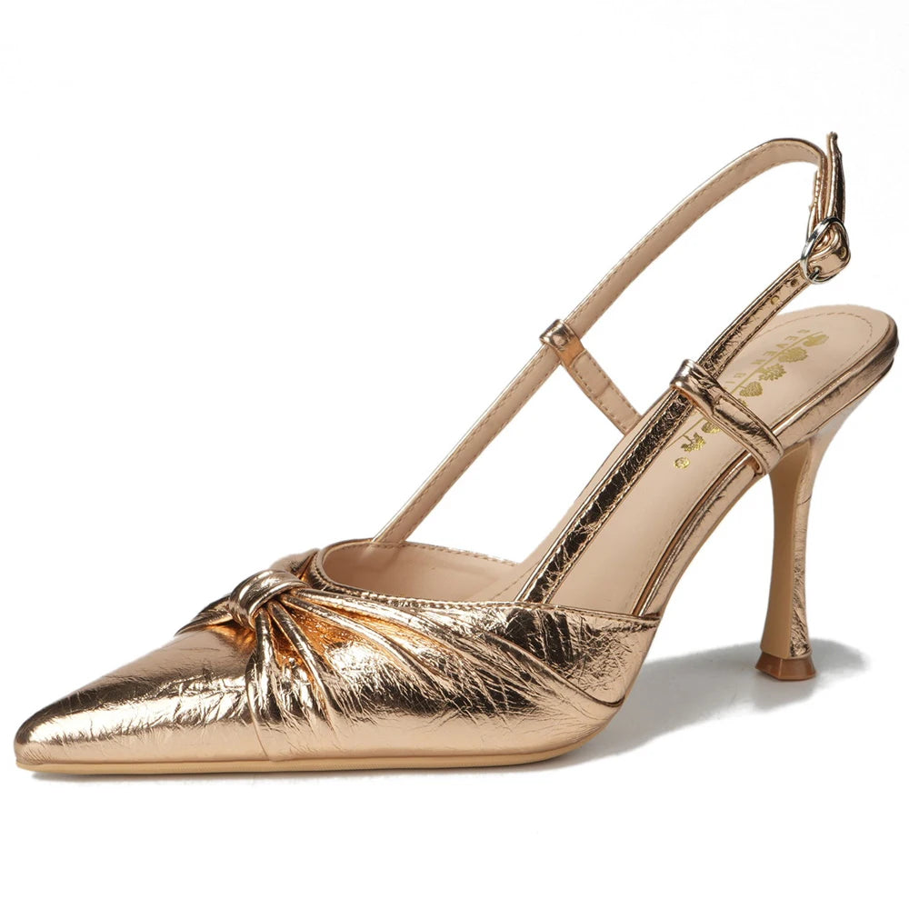 BIGTREE Shoes New Bowknot High Heels Pointed Tip Women Pumps Summer High-Heeled Sandals Women Shoes Buckle Stiletto Heels 9 Cm