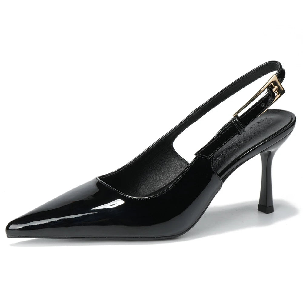 BIGTREE Shoes Women Pumps Patent Leather High Heels Ladies Shoes Stiletto 8 cm Heels Buckle Sexy Party Shoes Heeled Sandals New
