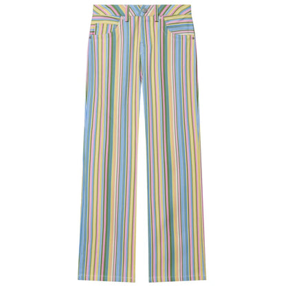 HXAO 2026 Jeans For Woman Rainbow Striped Baggy Jeans Pants Y2K Denim Wide Leg Pants Colorful Cowboy Summer Pants Streetwear
