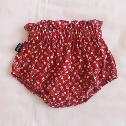 Ircomll 2pcs Summer Toddler Baby Girl Shorts Cotton Linen Floral Breathable Lounge Kids Pants Children Loose PP Pants Shorts