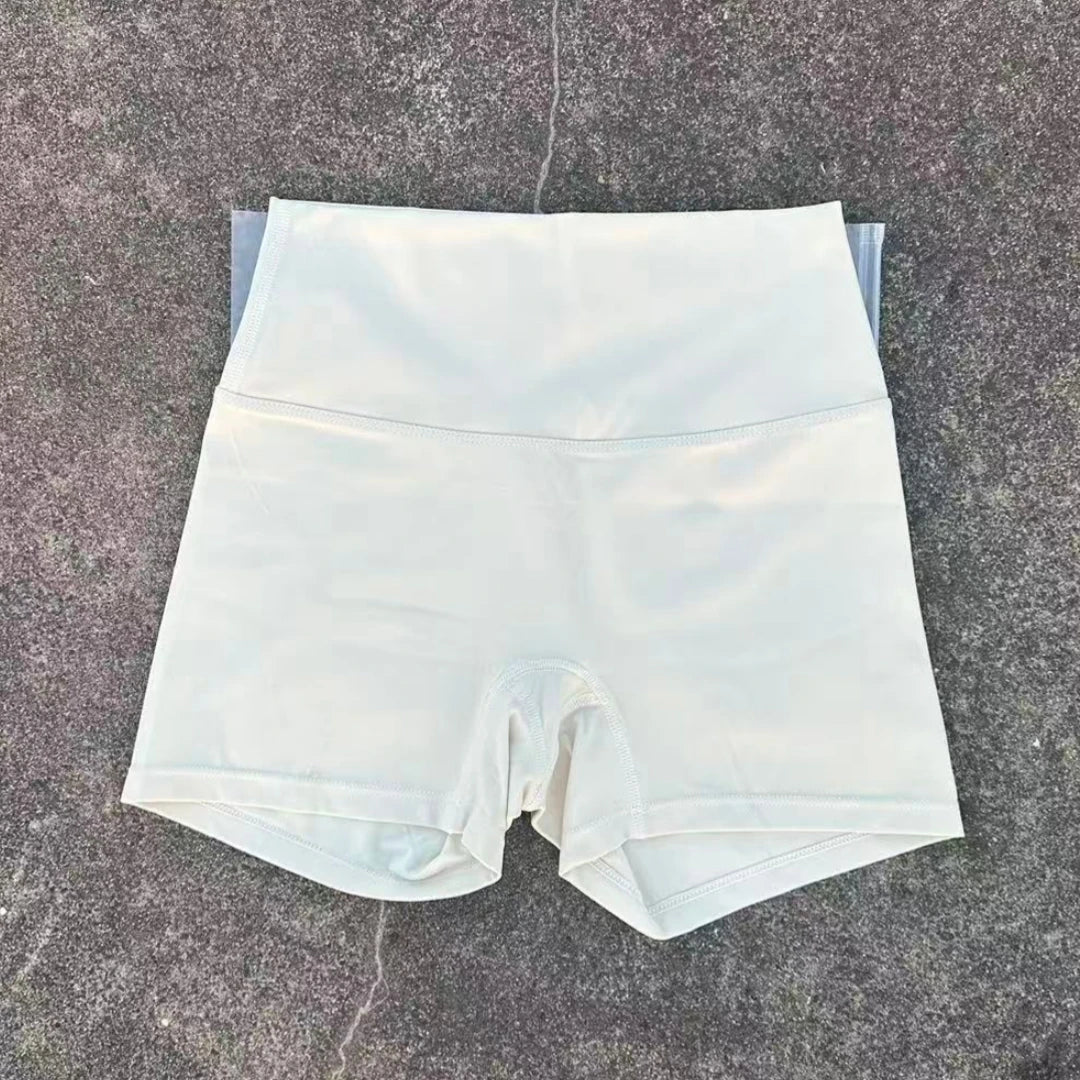 Solid Color Tight Soft Women Fitness Sport Short High Waist Yoga Short Legging Squatting Proof Comprehensive Training Athletic