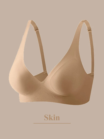 FINETOO One-piece Seamless Bra Women Push Up Wireless Underwear Ladies Padded Bralette Sexy Deep V Bras Beauty Back Underwear