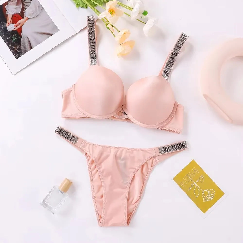 Women's Lingerie Set Sexy Breathable Soft Versatile Shapewear V Sexy Lingerie Bra and Panty Set Push Up Classic
