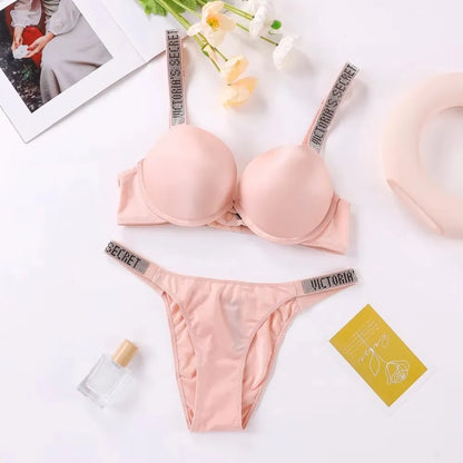 Women's Lingerie Set Sexy Breathable Soft Versatile Shapewear V Sexy Lingerie Bra and Panty Set Push Up Classic