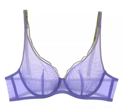 Minimizer Bra Plus Size Underwire French Style Triangle Cup Push Up Sexy Mesh Lingerie Set Support 32-40 MOYISU Sexy Bra Set BC