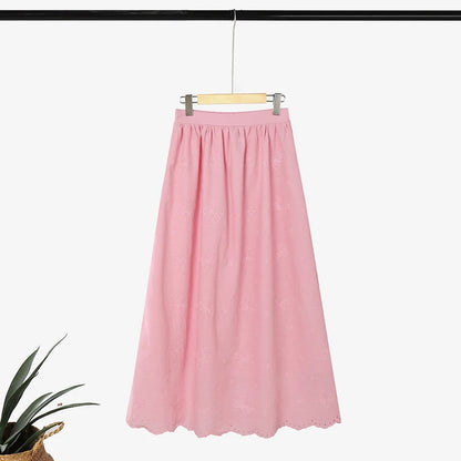Women's Elegant Chic Skirt Sets ZANZEA Korean Fashion Short Sleeve Short Shirt & Embroidered Maxi Skirt 2 Pieces Sets Outfits