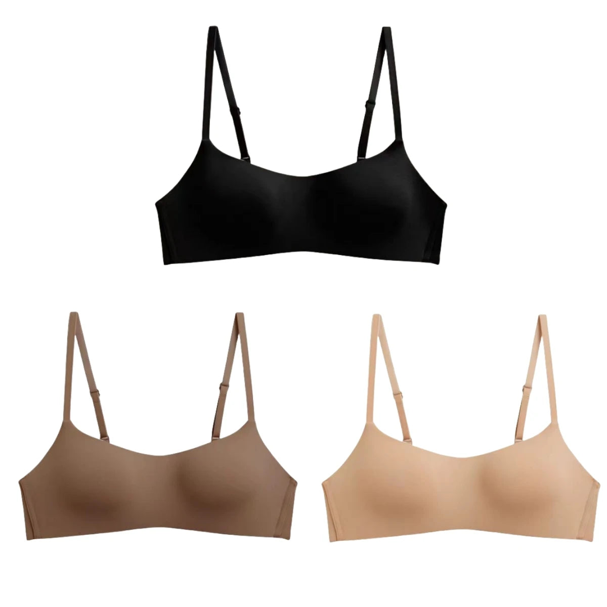 3Pcs/Lot Women Seamless Square Neck Bra Wireless Smooth Invisible Bralette Sexy Lingerie 1/2 Cup Non-detachable Brassiere S-XL