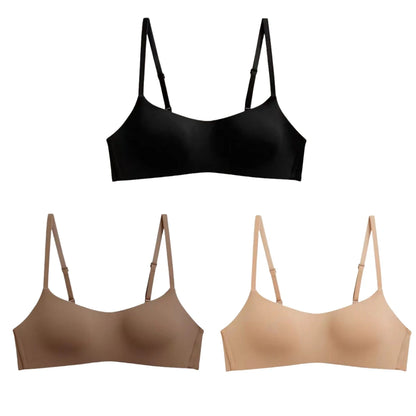 3Pcs/Lot Women Seamless Square Neck Bra Wireless Smooth Invisible Bralette Sexy Lingerie 1/2 Cup Non-detachable Brassiere S-XL