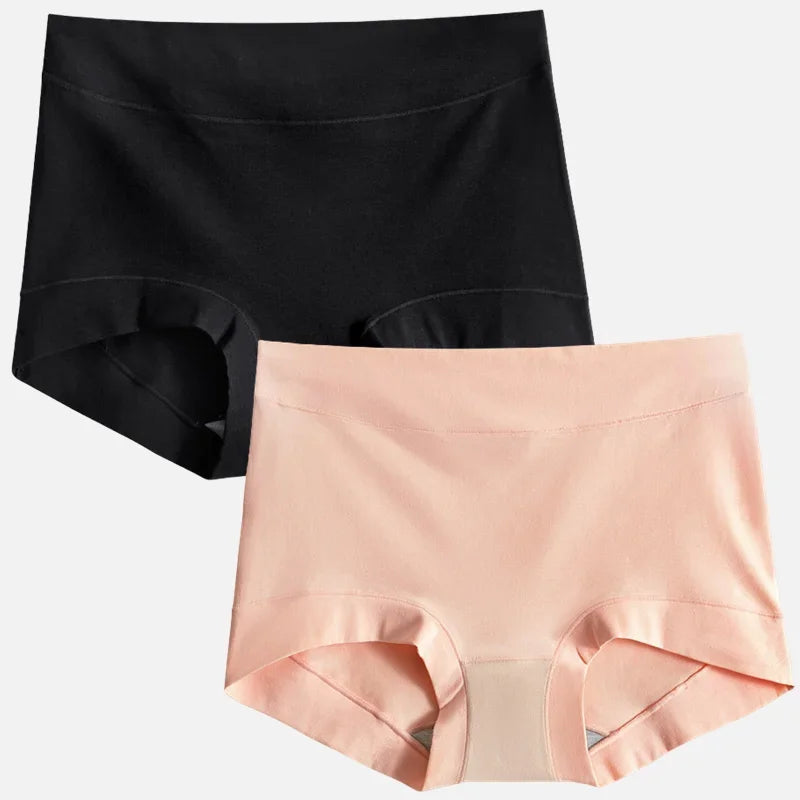 2pcs Women Cotton Panties High-Rise Plus Size M-4XL Female Underwear Boxers Shorts Comfort Underpants Sexy Intimates Lingerie
