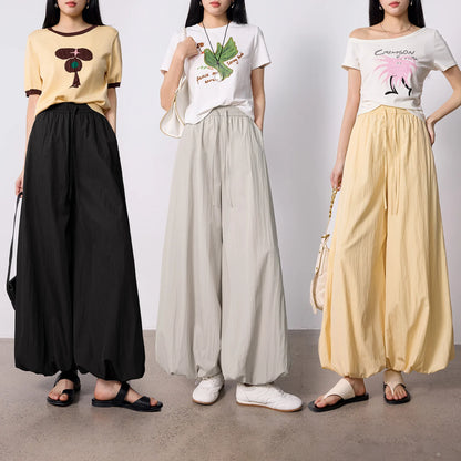TOYOUTH Women's Wrinkle-Resistant Wide Leg Pants 2026 Summer New Straight Cut Bud Trousers, Travel Friendly