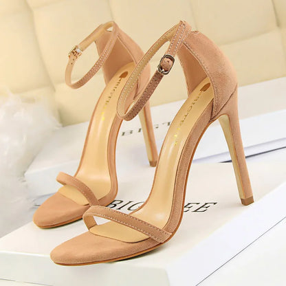 Brand Quality Shoes Women Sandals Silk Sexy High Heels 11CM Ladies Stiletto Wedding Party Office Summer Sandalias Mujer WSH4132