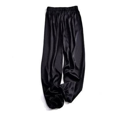 Summer Fashion Elastic Waist Loose Casual Ankle Length Satin Lantern Pants Women Solid Color All-match Trousers Female Clothes