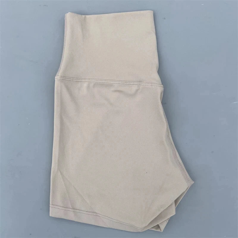 Solid Color Tight Soft Women Fitness Sport Short High Waist Yoga Short Legging Squatting Proof Comprehensive Training Athletic