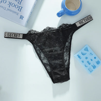 Victoria's Secret Women's Underwear Antibacterial Fashionable Soft with Rhinestones Breathable Panties Classic Sexy