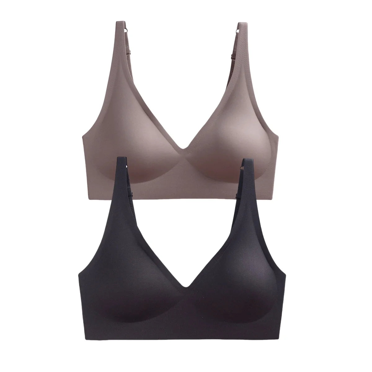 2Pcs/Set Seamless Bras For Women Wireless Underwear Push Up Bralette Soft Padded Deep V Sexy Lingerie Sleepwear Intimates S-3XL