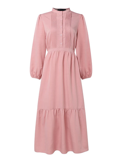 2026 Fashion Muslim Abaya ZANZEA Spring Maxi Long Dress Women Elegant Long Sleeve Pleated Sundress IsIamic Robe Ramadan Kaftan