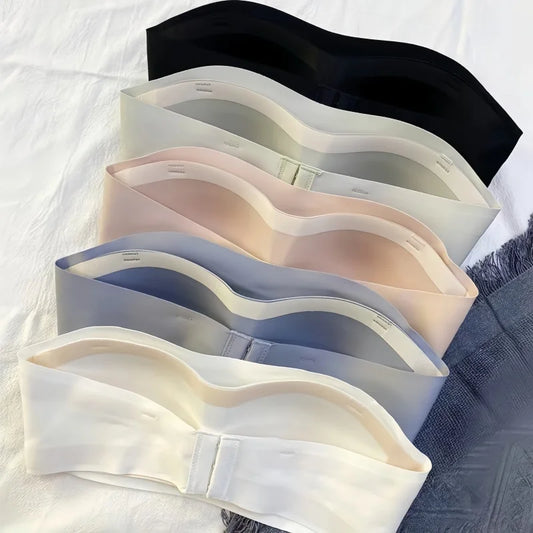 Women Push-Up Bras Removable Straps Bandeau Bra Non-wire Invisible Fixed 1/2 Cup Seamless Underwear Ladies Sexy Lingerie S-XL
