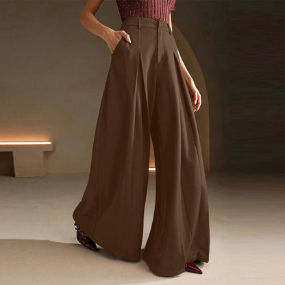 ZANZEA Fashion Women High Waist Long Pants Zipper Elegant Office Lady Wide Leg Trousers 2026 Summer Casual Loose Solid Pantalons
