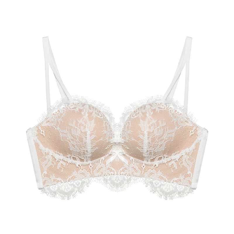 Sexy Victoria‘s Bras Style Push Up Bra Set, French Lace for Small Chest Side Support Anti Sagging MOYISU Sexy Panty & Tushy PP A