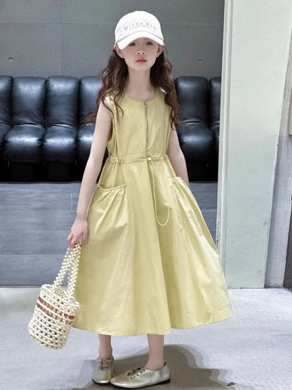 Sleeveless Girl Costume Girls Dresses 10 To 14 Years Old Dress Young Sets for Children Elegant 11 12 Princess Women's Party 6 8