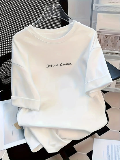 A small-sized cute letter-printed short-sleeved T-shirt a casual short-sleeved shirt comfortable for ladies fashionable for wear