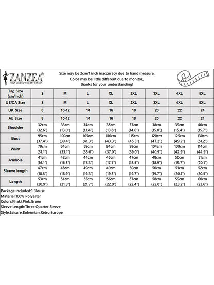 ZANZEA Elegant Embroidered Floral Women Blouses 2025 Autumn Fashion Square Neck 3/4 Puff Sleeve Short Tops Commuting Wear S-3XL