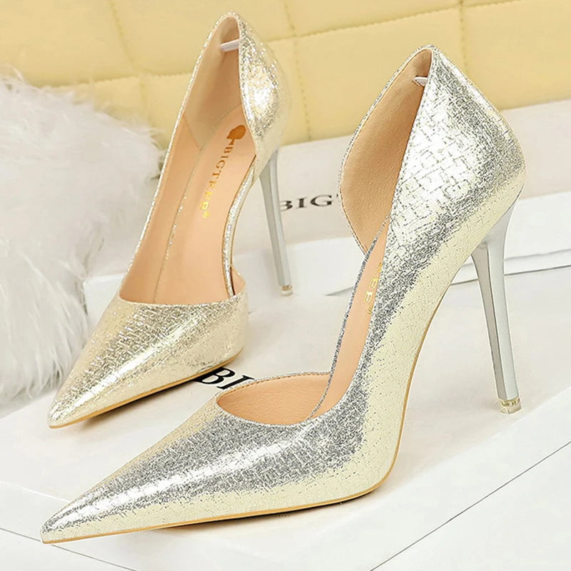 BIGTREE Shoes Sequin Cloth Women Pumps Fashion Wedding Shoes Luxury High Heels Women Shoes Stilettos Heels Sexy Party Shoes 2026