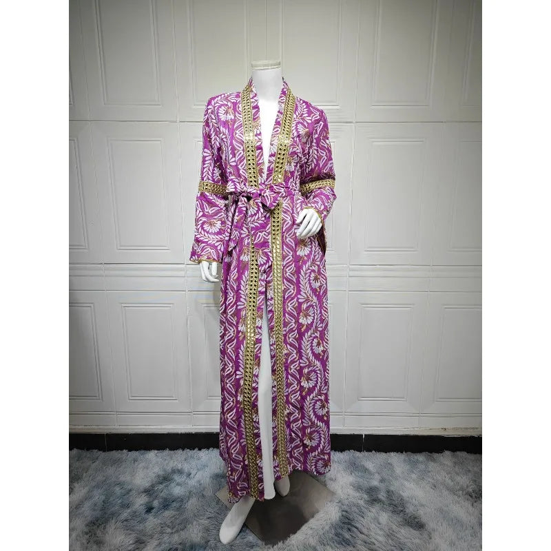 Turkey Muslim Embroidery Abaya Dress 2 Piece Set  Women Ramadan Eid Mubarak Kaftan Dubai Vestidos Pakistani Arab Caftan Robe