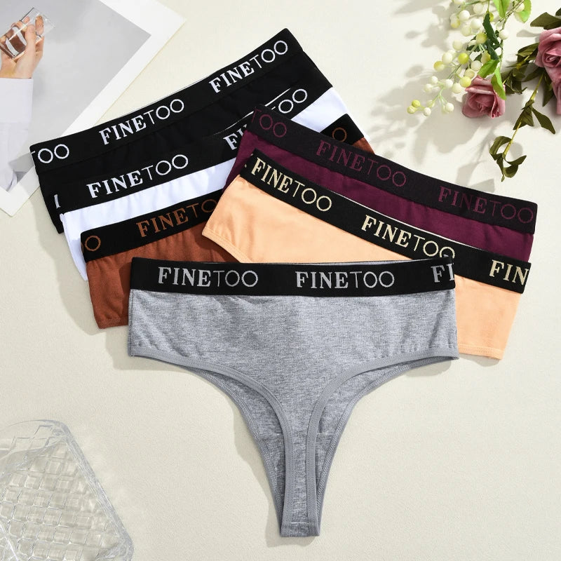 3pcs Plus Size Women Seamless Thongs Cotton High-Waist Comfort Underwear Sexy Elastic Wide Belt Panties Soft Breathable Lingerie