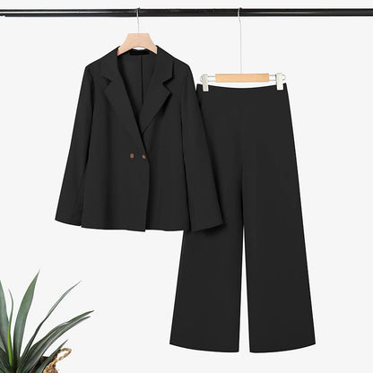 ZANZEA Women's Elegant Pant Suits Office Wear Long Sleeve Blazer and Wide Leg Pants 2 Piece Sets Woman Casual Lightweight Outfit