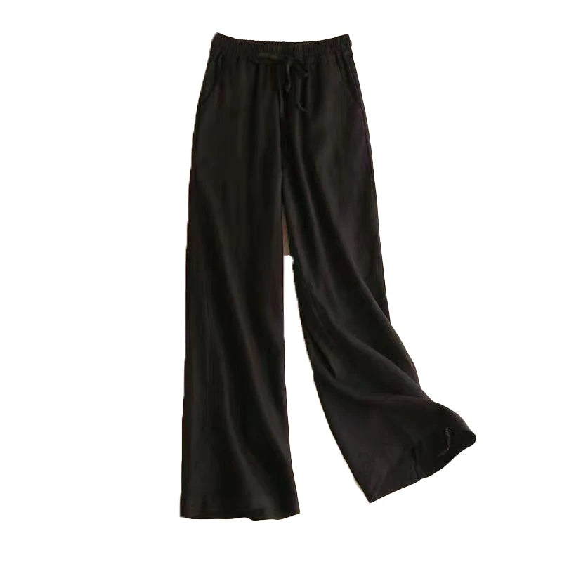 Loose Wide Leg Carrot Pants Women's Harlan Trousers Vintage Wash Slim Straight Long Pants Casual Artistic Style Spring Summer