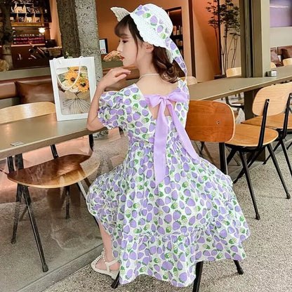 Summer Strawberry Princess Dress Romper for Girls Girls' Clothes Women's Children's Elegant Kids 8 10 Years Child Girl 12 7 9 6