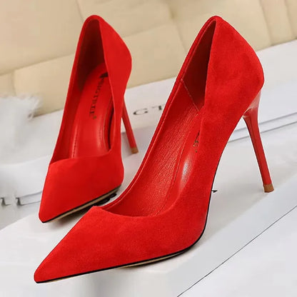 BIGTREE Shoes 2026 New Women Pumps Suede High Heels Shoes Fashion Office Shoes Stiletto Party Shoes Female Comfort Women Heels