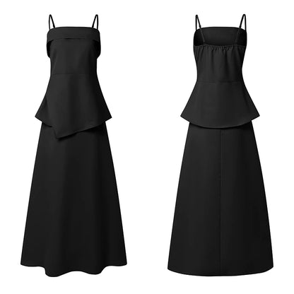 ZANZEA Women Elegant Skirt Suits Fashion Asymmetrical Hem Spaghetti Strap Top & A-Line Skirt 2 Pieces Sets Going-Out 2pcs Outfit