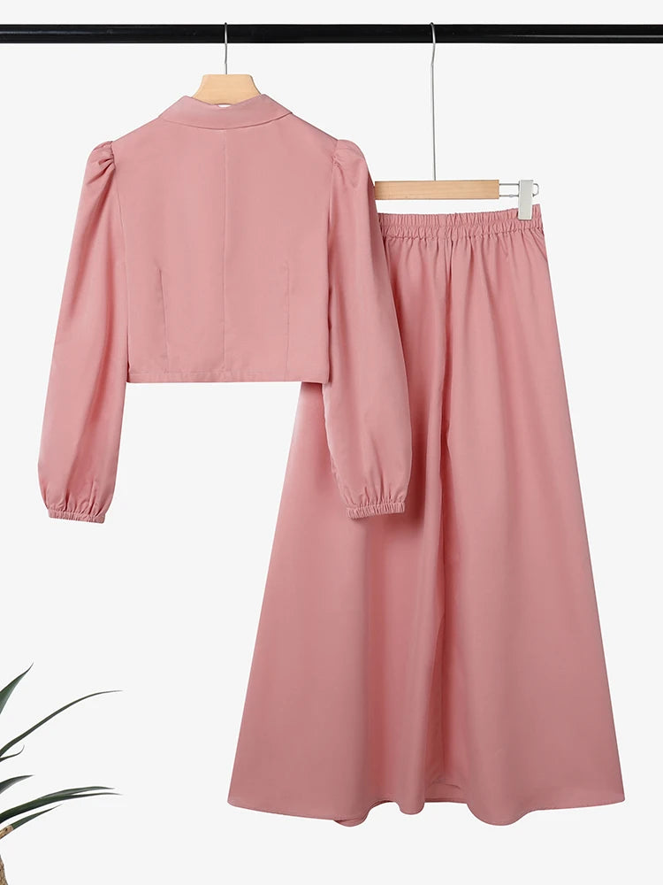 Fashion 2026 Spring Outfits ZANZEA Women 2 Piece Sets Elegant Long Sleeve Blouse Dress Sets Stylish OL Tracksuit Streetwear Suit