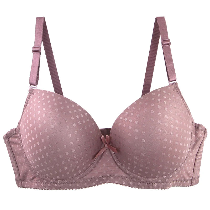 DaiNaFang Women Lace Shaping BCD Underwear Thin Mold Cup 3 Rows Hook Back Anti Armpit Fat Push Up Bra Lace Bow Lingerie