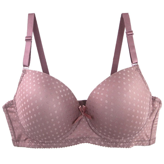 DaiNaFang Women Lace Shaping BCD Underwear Thin Mold Cup 3 Rows Hook Back Anti Armpit Fat Push Up Bra Lace Bow Lingerie