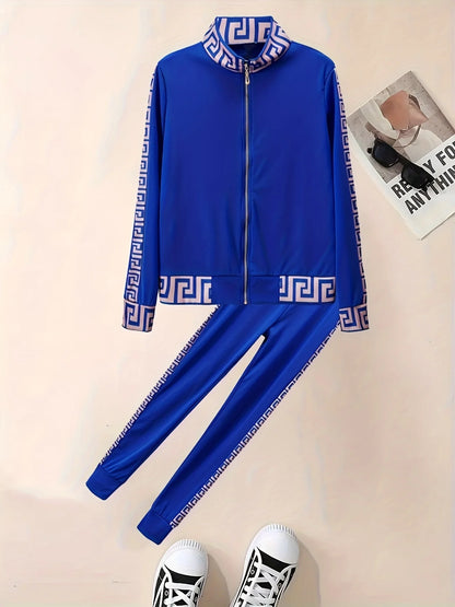 2025 Europe And The United States New Style Leisure Printing Stitching Two-piece Suit