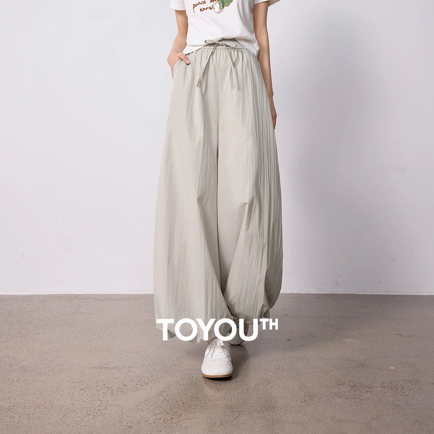 TOYOUTH Women's Wrinkle-Resistant Wide Leg Pants 2026 Summer New Straight Cut Bud Trousers, Travel Friendly