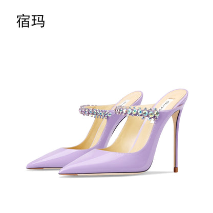 Heeled Sandals 2026 Women Heels Slippers Luxury Brand High Heels Shoes Fashion Crystal Pumps Slingbacks Party Ladies Shoes Women