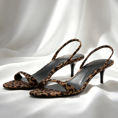 Luxury Brand Designer Shoes for Women Fashion Round-toe Open-toe Kitten-heel Sandals Elegant Slingback Heels Sandalias De Mujer