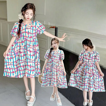 Princess Dress for Little Girls Summer Dress Dresses Girl Luxury White Farm 2025 Children's Clothing 4 Years Clothes Teenager 12