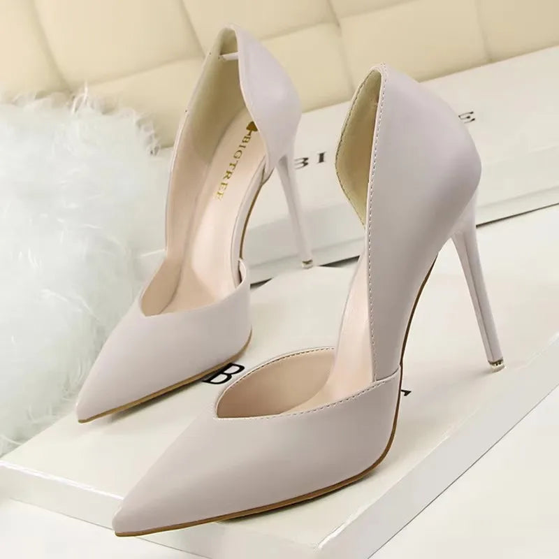 BIGTREE Shoes Women Pumps Fashion High Heels Shoes Black Pink Yellow Shoes Women Bridal Wedding Shoes Ladies Stiletto Party Shoe