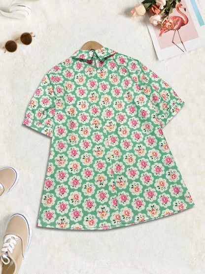 Women's Retro Ethnic Floral Art Print Casual Shirt